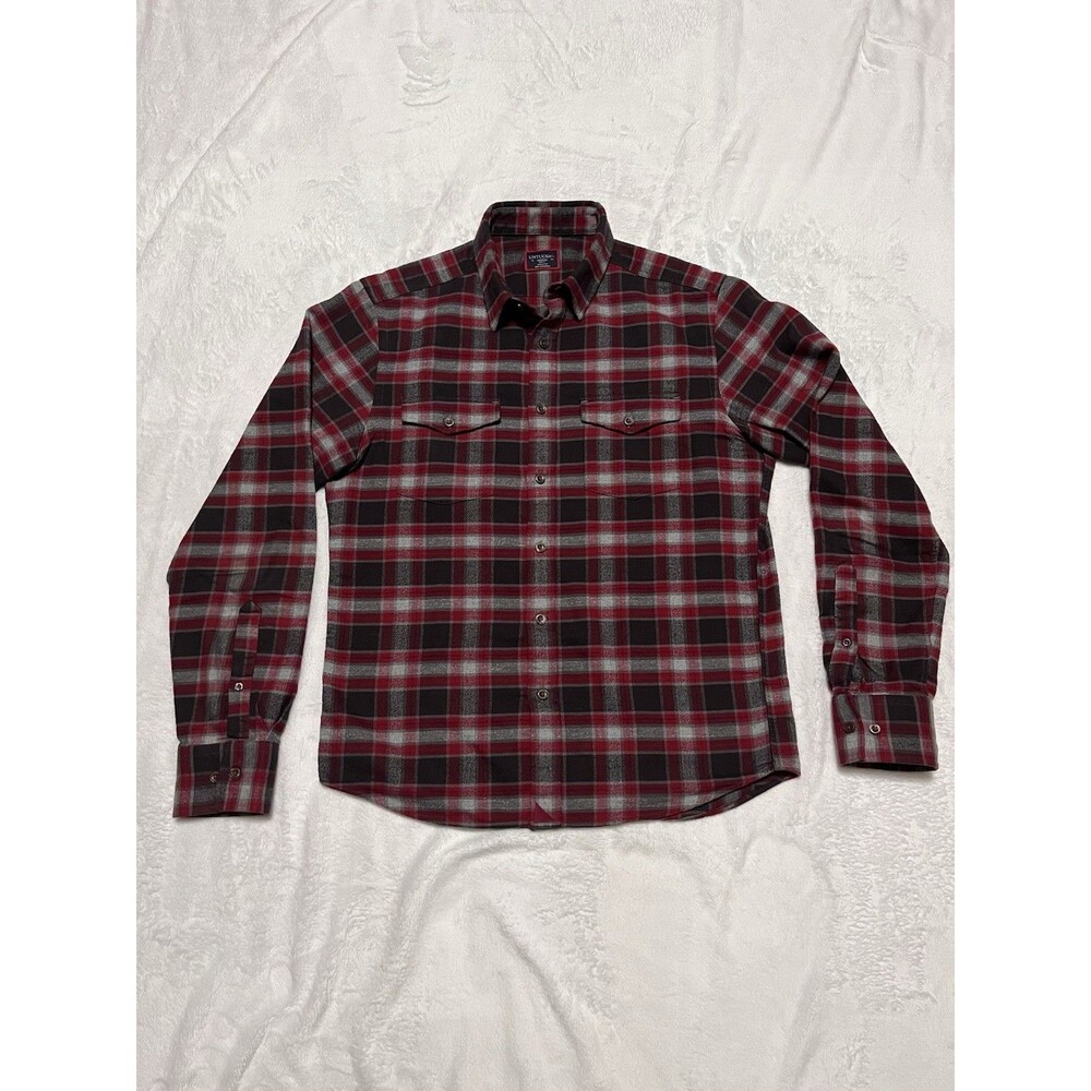 UNTUCKit Men's M Slim Fit "Manning" Long Sleeve Shirt Red Gray